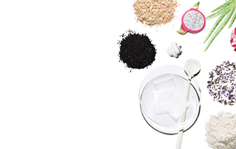 Ingredients in their raw state against a white background representing Mary Kay products.