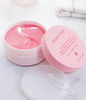 Open jar of Mary Kay® Hydrogel Eye Patches. 