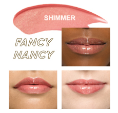 Mary Kay Unlimited™ Lip Gloss in Fancy Nancy on light ivory, beige and bronze skin tones